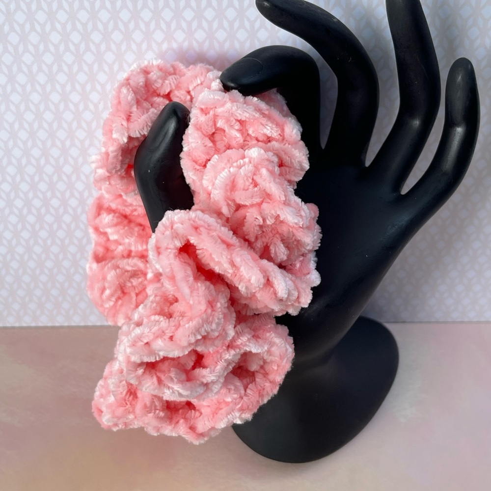 Pink Plush Scrunchie